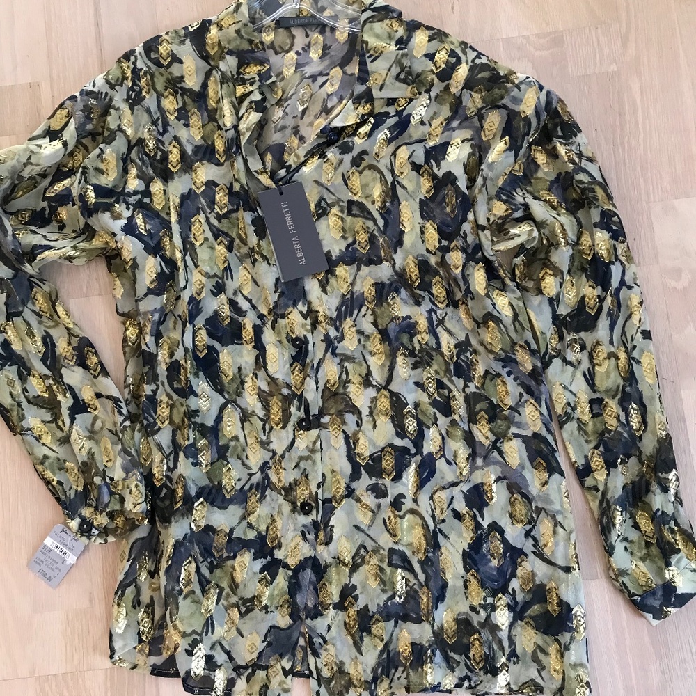Alberta Ferretti 1980s silk jade haute couture NEW